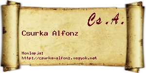 Csurka Alfonz névjegykártya